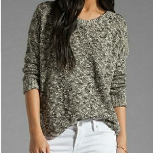 VINCE, Thick &Thin Tweed Shirttail Sweater Sz S